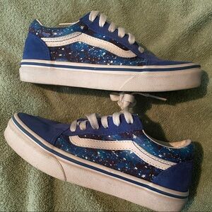 Kids Glowing Galaxy Vans size 1.5Y